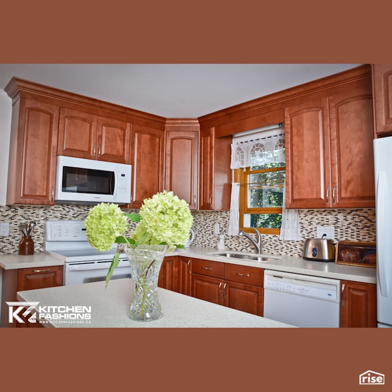 Kitchen Fashions - Cinnamon Stained Kitchen with Low-Flow Kitchen Faucet by Home Fashions