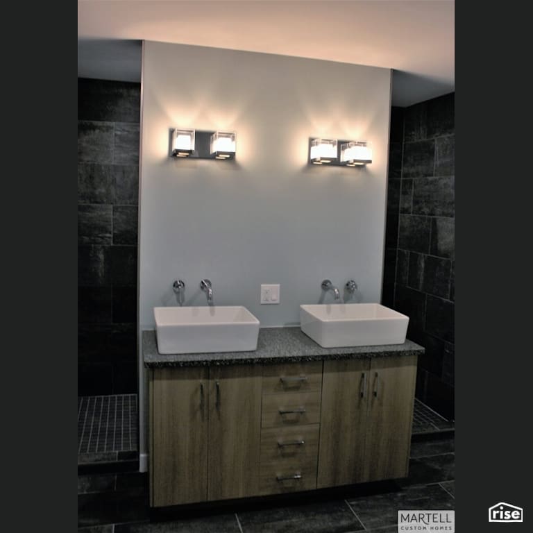 Loon Lane - Bathroom with Wall Mounted Outdoor Lighting by Martell Homes