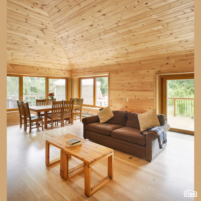 Tooke House living room with Passive House Door by Fourth Pig Green & Natural Construction