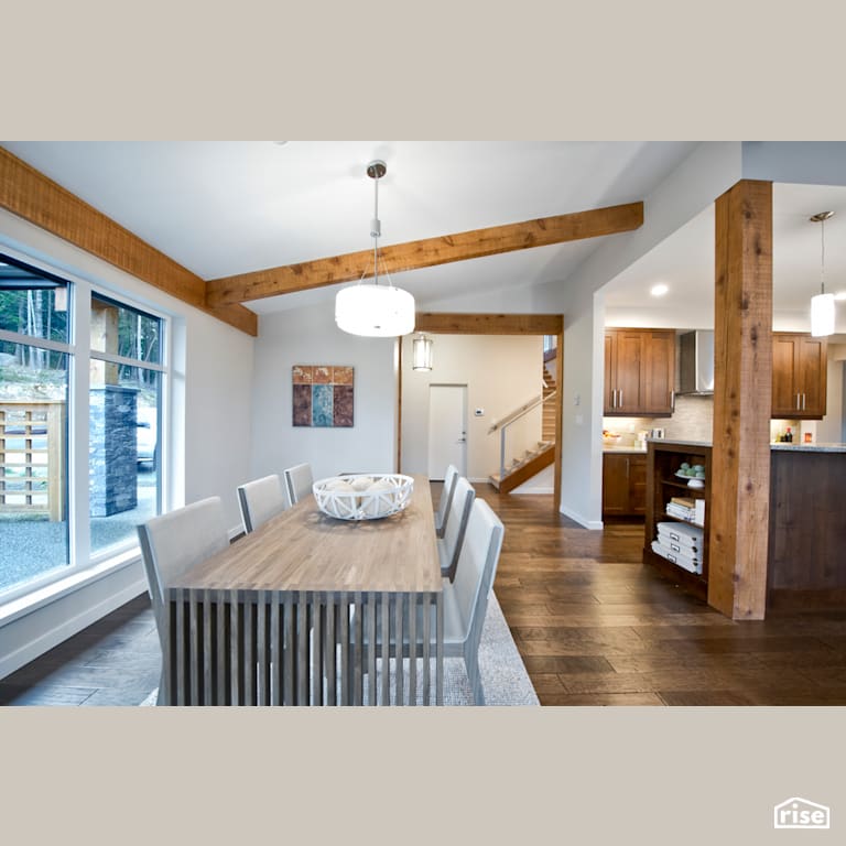 Efficient Living at the Ridge - Dining Room with Programmable Thermostat by Pheasant Hill Homes Ltd.