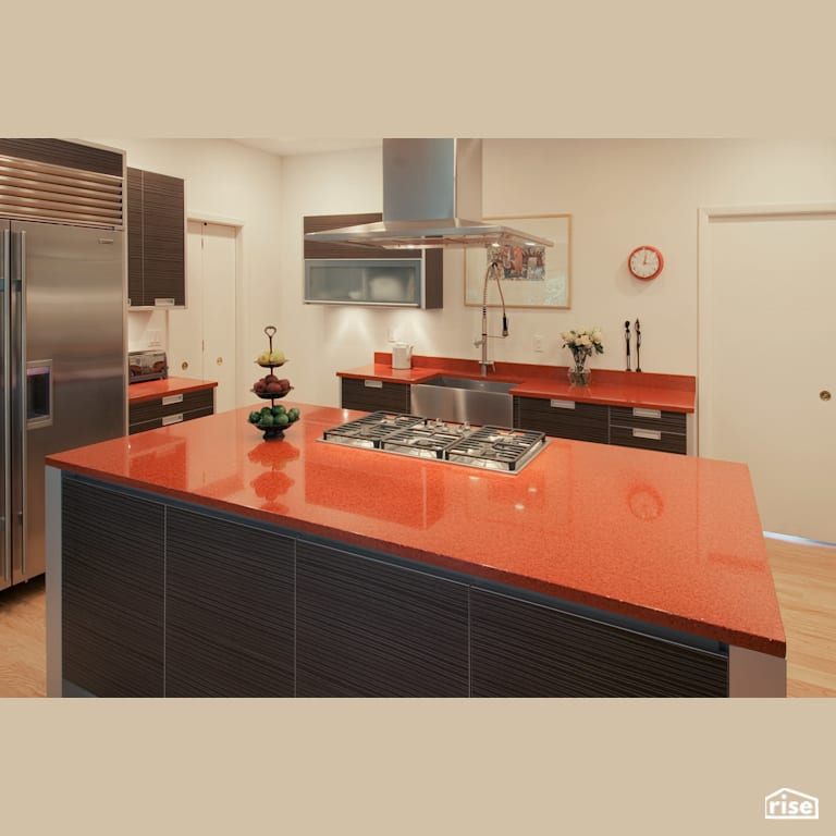 Moroccan Red Countertop with Recycled Glass Countertop by IceStone