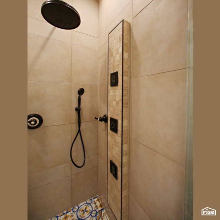 Custom Shower with Low-Flow Showerhead by Constructive Builders