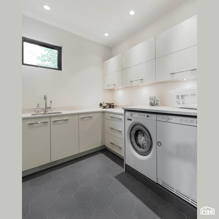 Fort Langley Modern Blend - Laundry Room with Integrated LED by My House Design/Build Team Ltd.