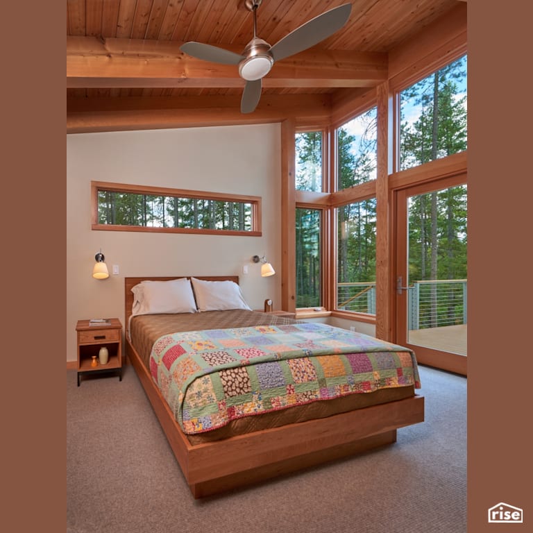 Cle Elum Home Bedroom With a View with Argon Gas Filled Window by FabCab Inc