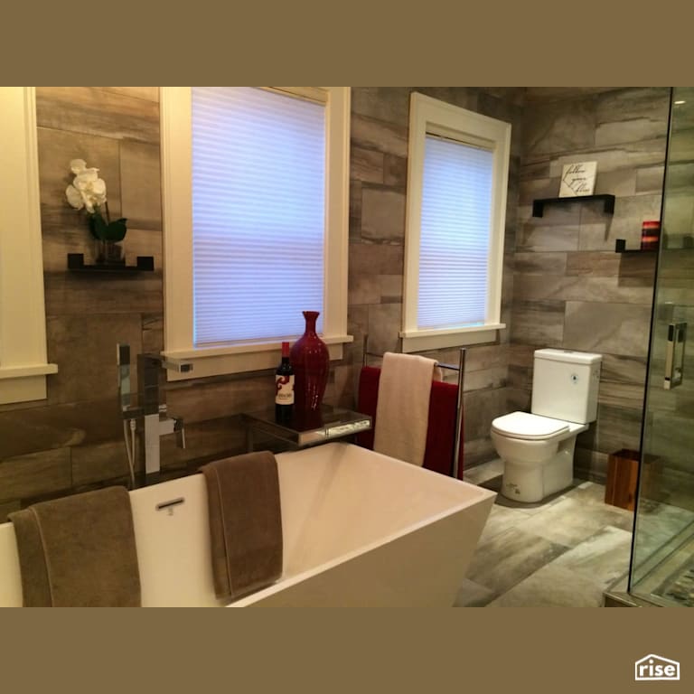 Beautiful Bathroom Reno Retreat with Accent Outdoor Lighting by Amazing Space Interiors