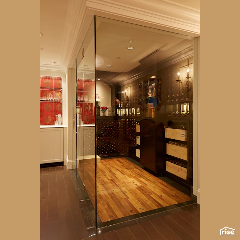 Wine Room with Integrated LED by My House Design/Build Team Ltd.