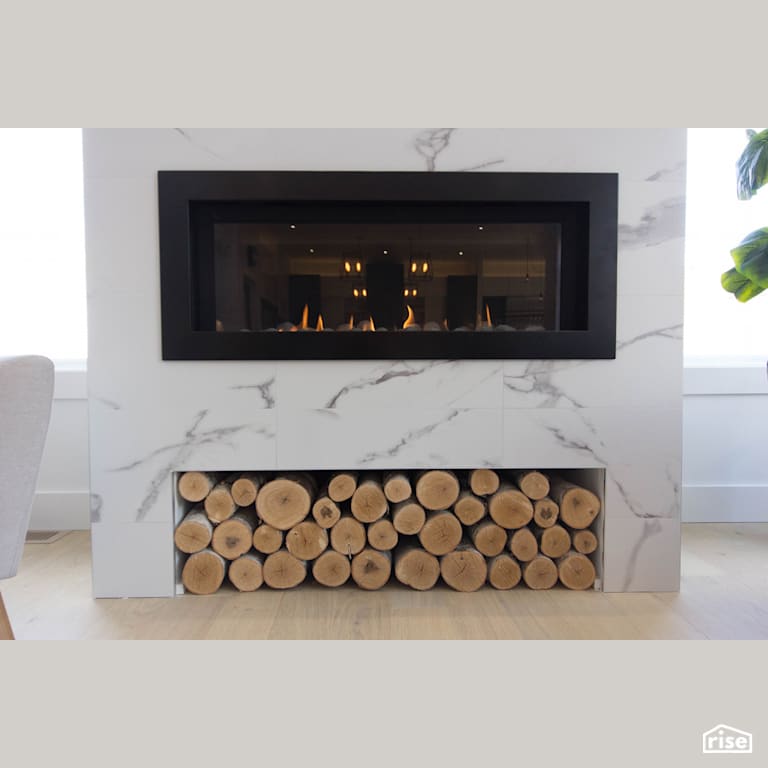 The Broadway - Fireplace with Gas Fireplace by Bowers Construction
