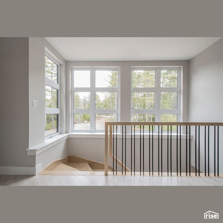 Bridge Over Water - Staircase with Fixed Window by Homes by Highgate