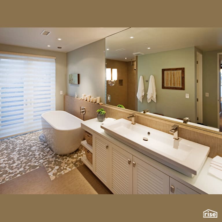 Bathroom with Low-Flow Bathroom Faucet by Alliance Green Builders