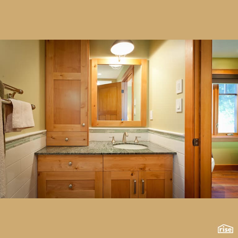 Mermaid Manor - Oceanfront Cottage Build - Bathroom  with LED Lighting by Pheasant Hill Homes Ltd.