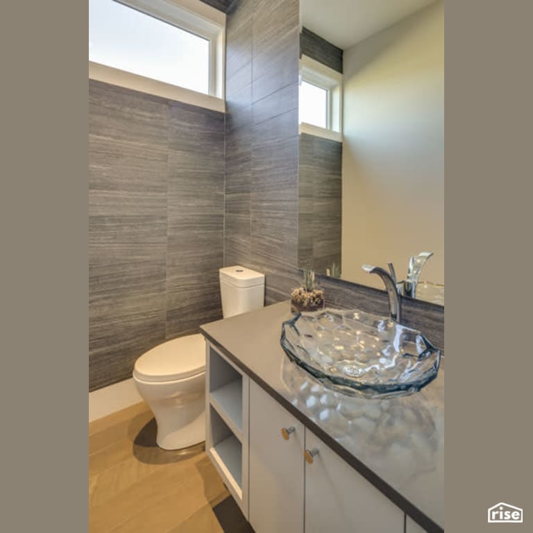 Burnaby Tranquility - Powder Room with Dual Flush Toilet by Clay Construction