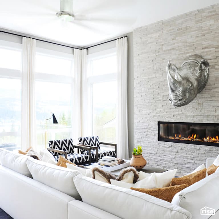 Luxton Square - Living Room  with Gas Fireplace by PlaidFox