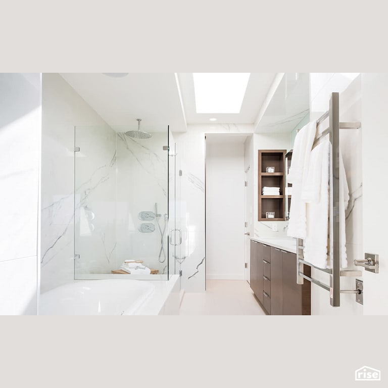 Bathroom with Low-Flow Showerhead by Naikoon Contracting