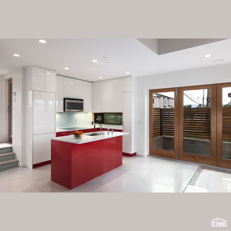 Slocan Kitchen and patio doors with Induction Cooktop by Lanefab Design/Build