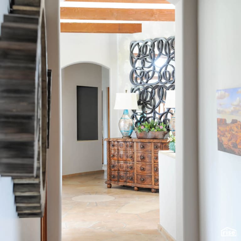 Hall with Salvaged Wood Furniture by PlaidFox
