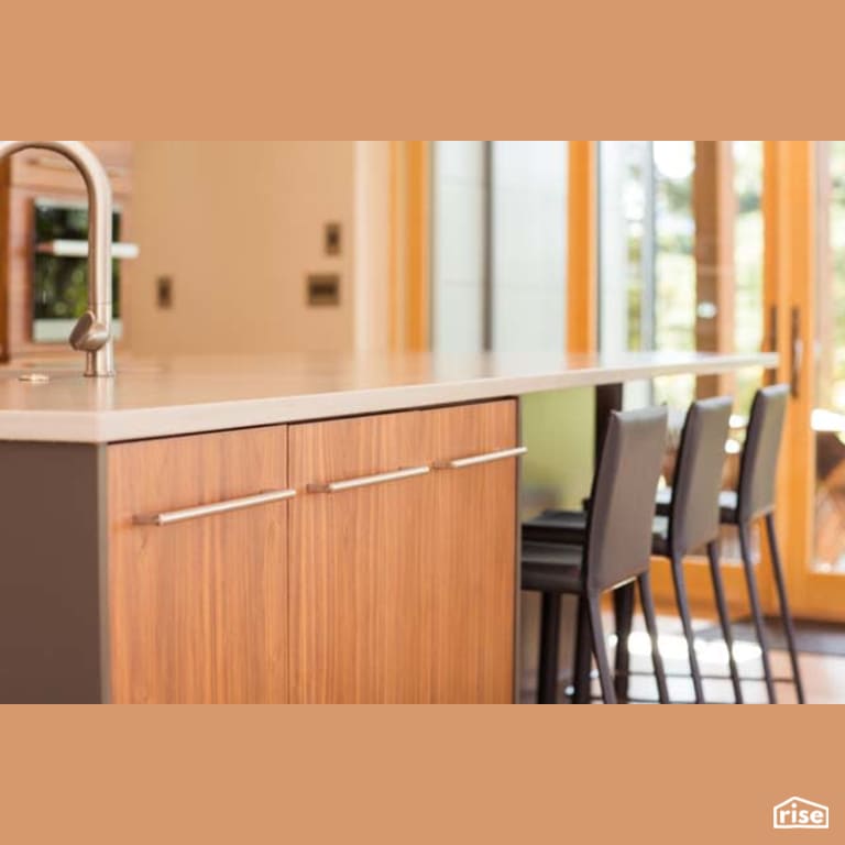 Kitchen Island with Wood Veneer Cabinet by Winsome Construction