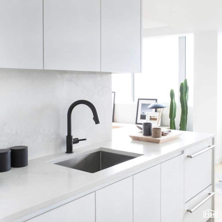 Kitchen Sink with Wood Veneer Cabinet by PlaidFox