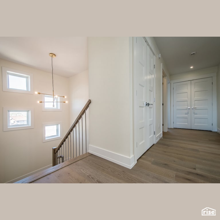 The Tempranillo - Staircase with Laminate Flooring by Bowers Construction