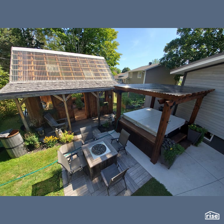 Backyard Greenhouse Made With Weatherwood with Thermally Modified Wood Siding by Thermalwood Canada