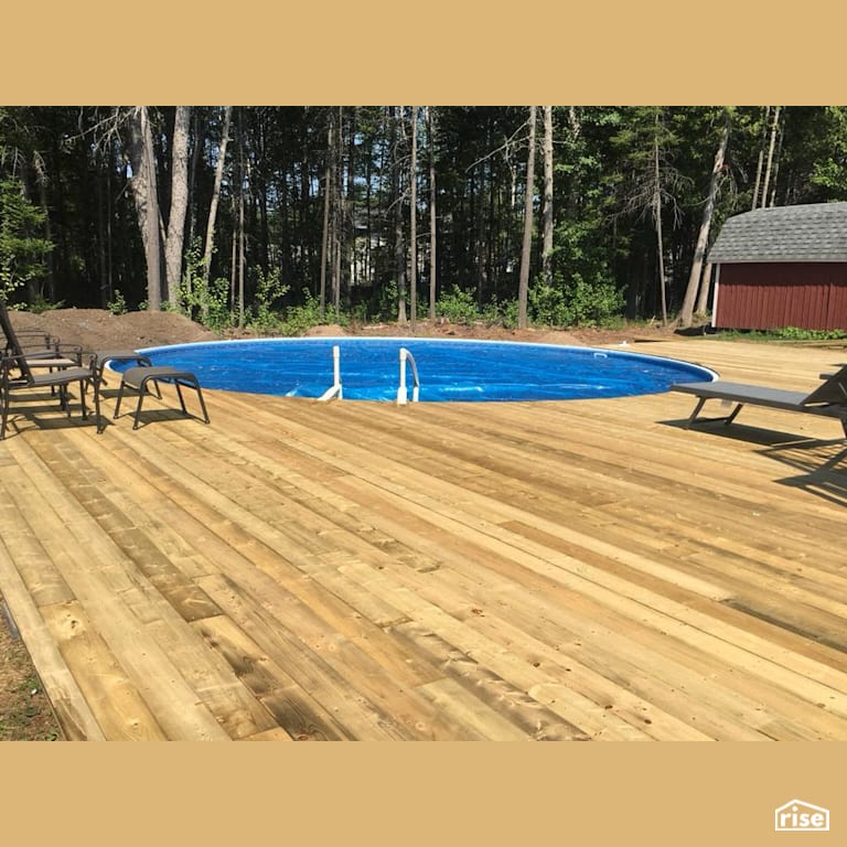 Outdoor Swimming Pool with Pressure Treated Decking by PoolBoy Inc