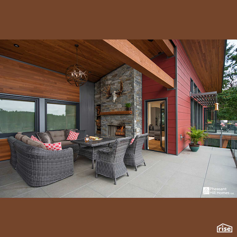 Deck with Accent Outdoor Lighting by Pheasant Hill Homes Ltd.