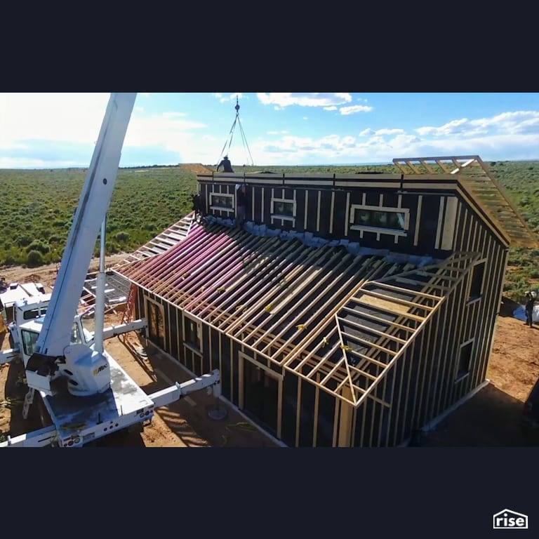 H14 Panelized Prefab Passive House Roof Install with Prefabricated Panelized Home by Phoenix Haus LLC