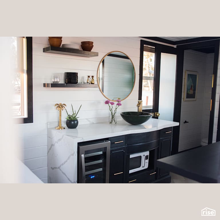 Container Home Entryway with Stone Countertop by Alternative Living Spaces