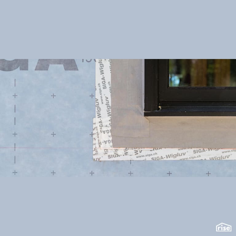 SIGA Wigluv sealed window frame with Exterior Air Sealing Tape by SIGA North America