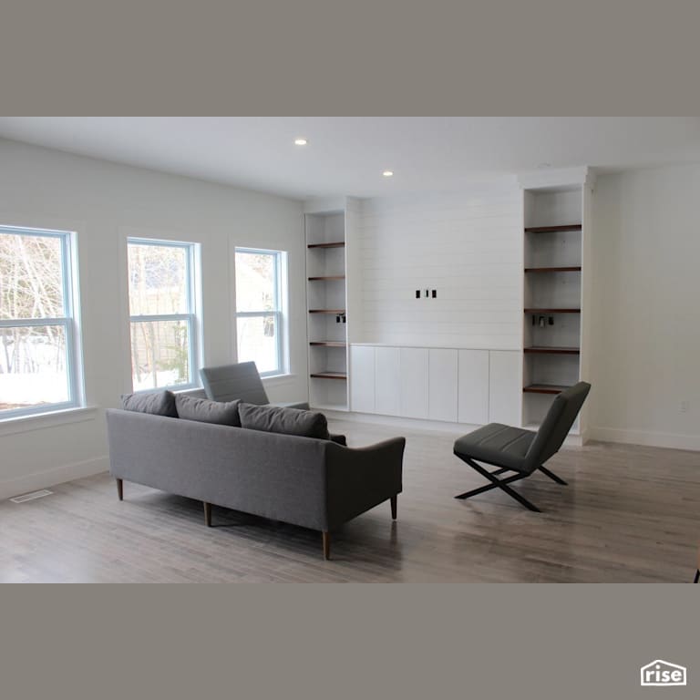 The Lauderdale - Living Room with Ceiling Light by Justin Bowers Homes