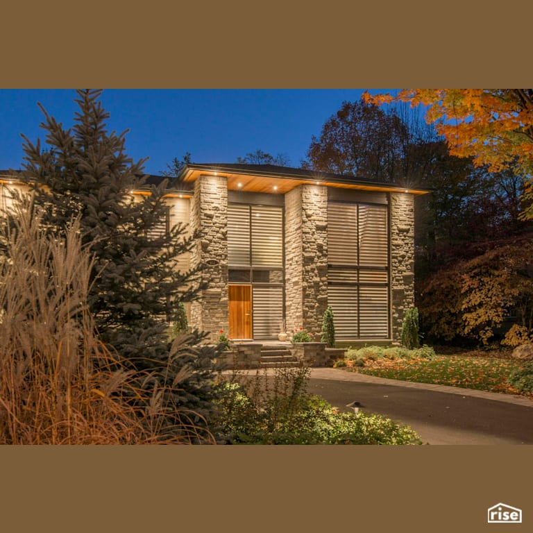 410 Wood Avenue - Exterior with Accent Outdoor Lighting by VERT plan.design.build
