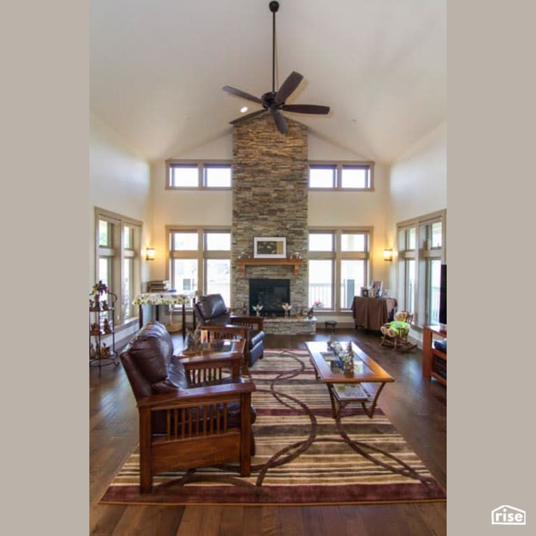 Living Room Fireplace with Gas Fireplace by Winsome Construction
