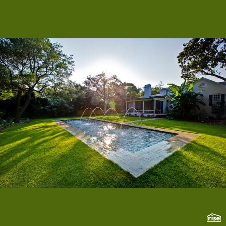 Outdoor Swimming Pool with Patio Stone by PoolBoy Inc