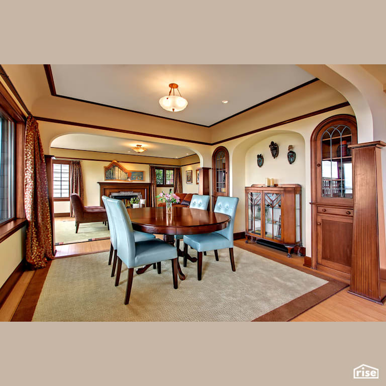 Seattle Craftsman dining room with Integrated LED by Gant Nychay Architecture PLLC