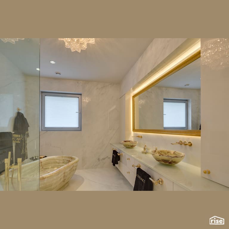 Executive Elegance - Ensuite with LED Strip Light by Clay Construction