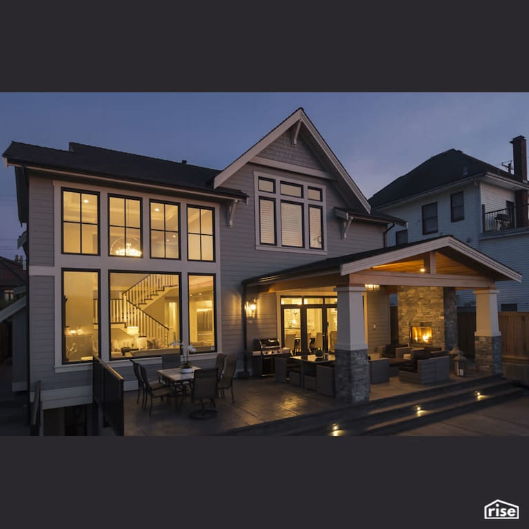 Clay Construction - New Westminster - Patio with Gas Fireplace by Clay Construction
