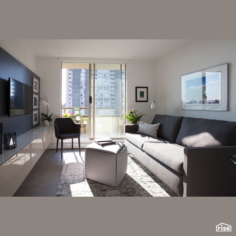 Penthouse Sitting Room and Patio with Integrated LED by Synthesis Design