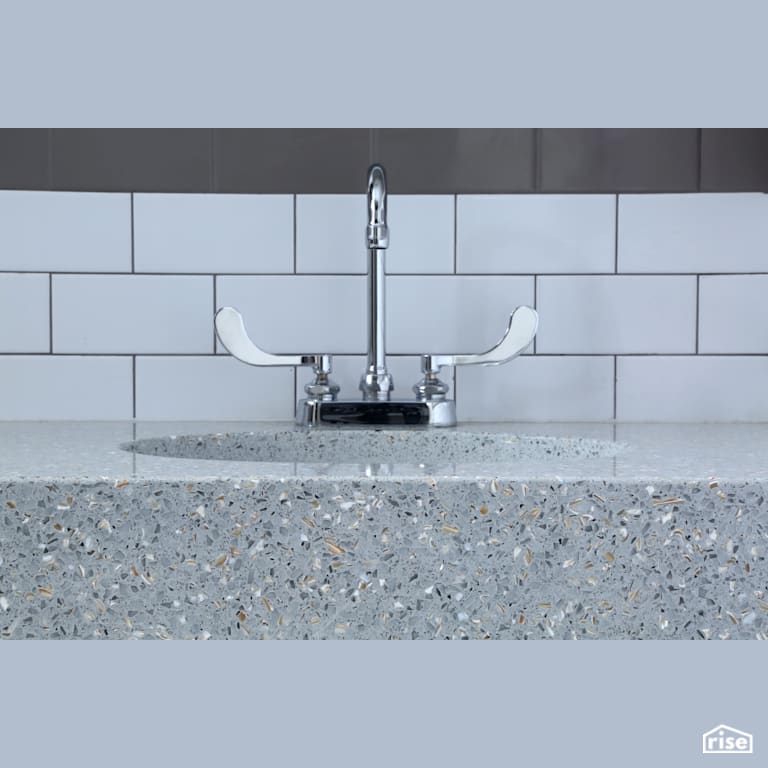 IceStone Pearl Grey Vanity with Recycled Glass Countertop by IceStone