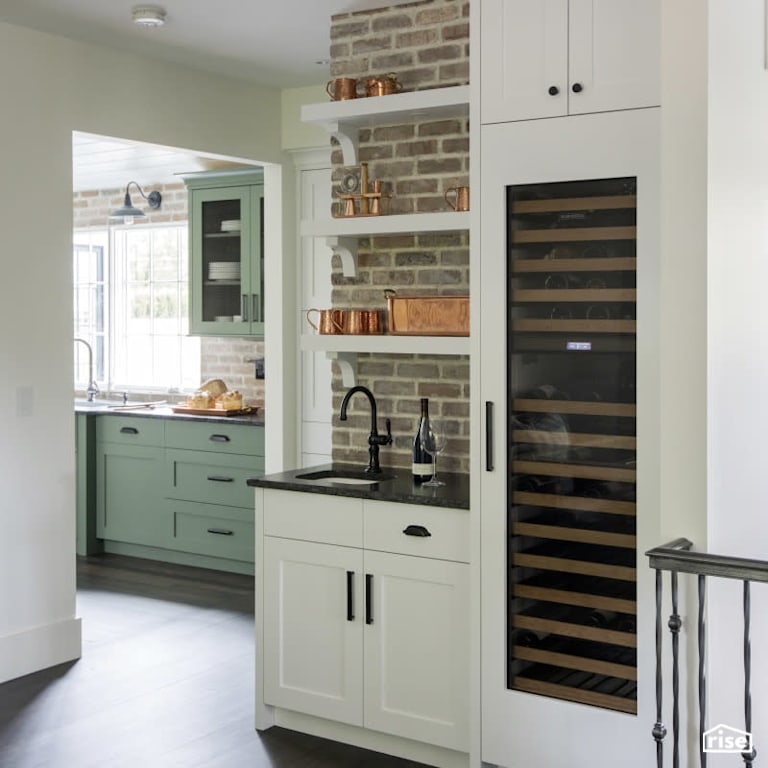 Kitchen with Wood Veneer Cabinet by PlaidFox