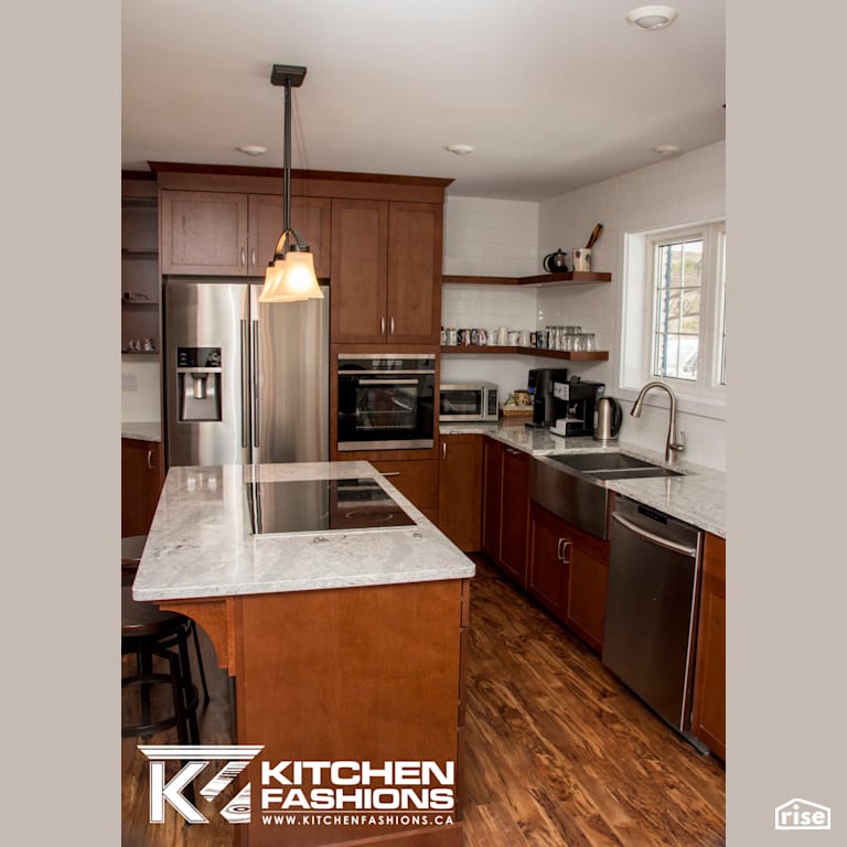 Cinnamon Stained Kitchen with Wall Oven by Home Fashions