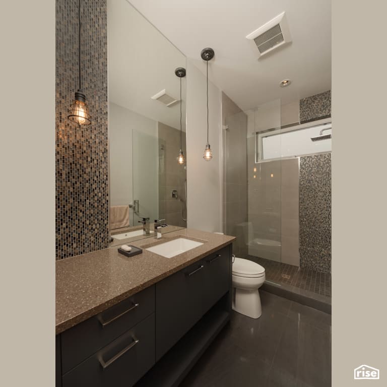 Bathroom with Low-Flow Showerhead by My House Design/Build Team Ltd.
