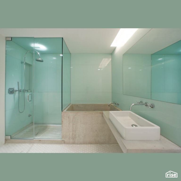 Jenks Residence - Bathroom with Low-Flow Showerhead by Merge Architects