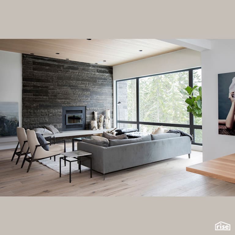 Whistler - Living Room with FSC Certified Hardwood by Pure Design Inc.