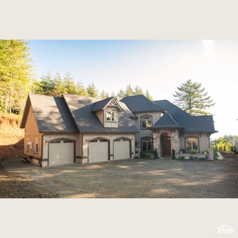 Exterior with Stone Siding by Winsome Construction