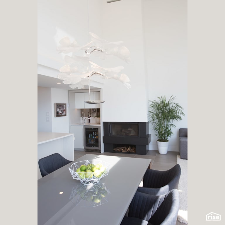 Penthouse Fireplace with LED Lighting by Synthesis Design