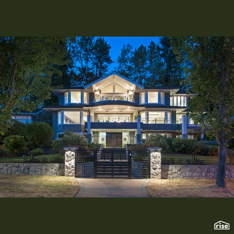 Exterior with Accent Outdoor Lighting by My House Design/Build Team Ltd.