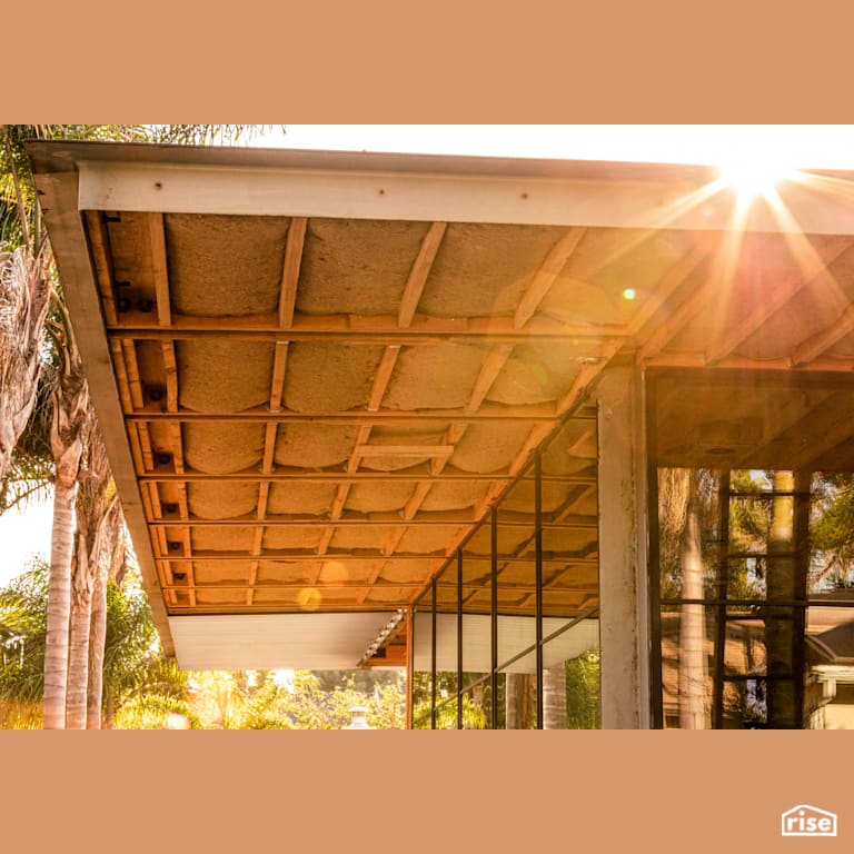Exterior Overhang with HempWool Insulation with Hemp Batt Insulation by Hempitecture
