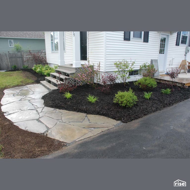 Natural Stone Walkway with Patio Stone by Earthworks Landscape & Design