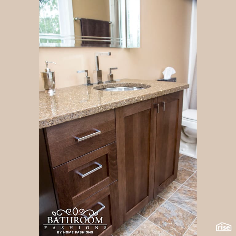 Bathroom Fashions - Hickory Truffle with Low-Flow Bathroom Faucet by Home Fashions