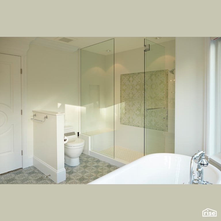Ensuite with Low-Flow Showerhead by My House Design/Build Team Ltd.