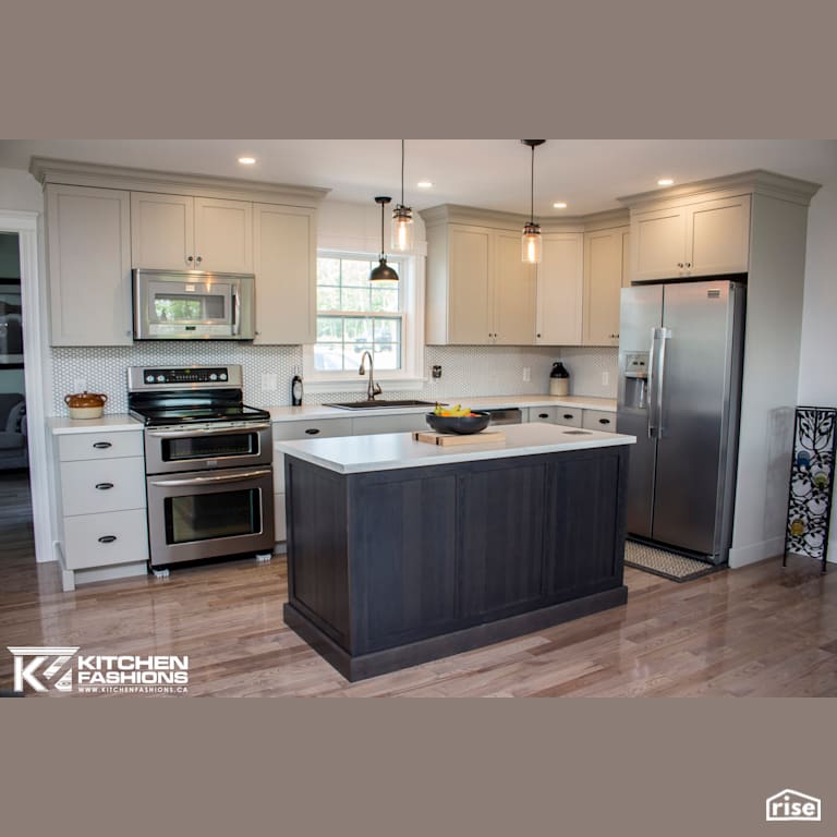 Kitchen Fashions - Gossamer Grey and Grey Wolf Kitchen with Integrated LED by Home Fashions